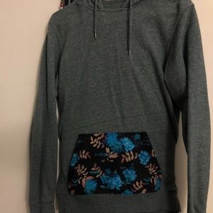 Flower printed pocket hoodie Sweatshirt